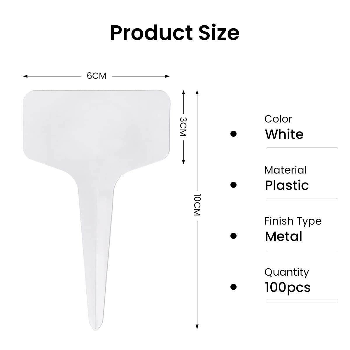 Proberos® 100pcs 10 * 6cm Plant Markers, T-Type White Plant Tags for Nursery Plant Garden, PP Plastic Reusable Plant Name Tags for Gardening Writtable Plant Tags for Plant Classfication Proberos® 100pcs 10 * 6cm Plant Markers, T-Type White Plant Tags for Nursery Plant Garden, PP Plastic Reusable Plant Name Tags for Gardening Writtable Plant Tags for Plant Classfication